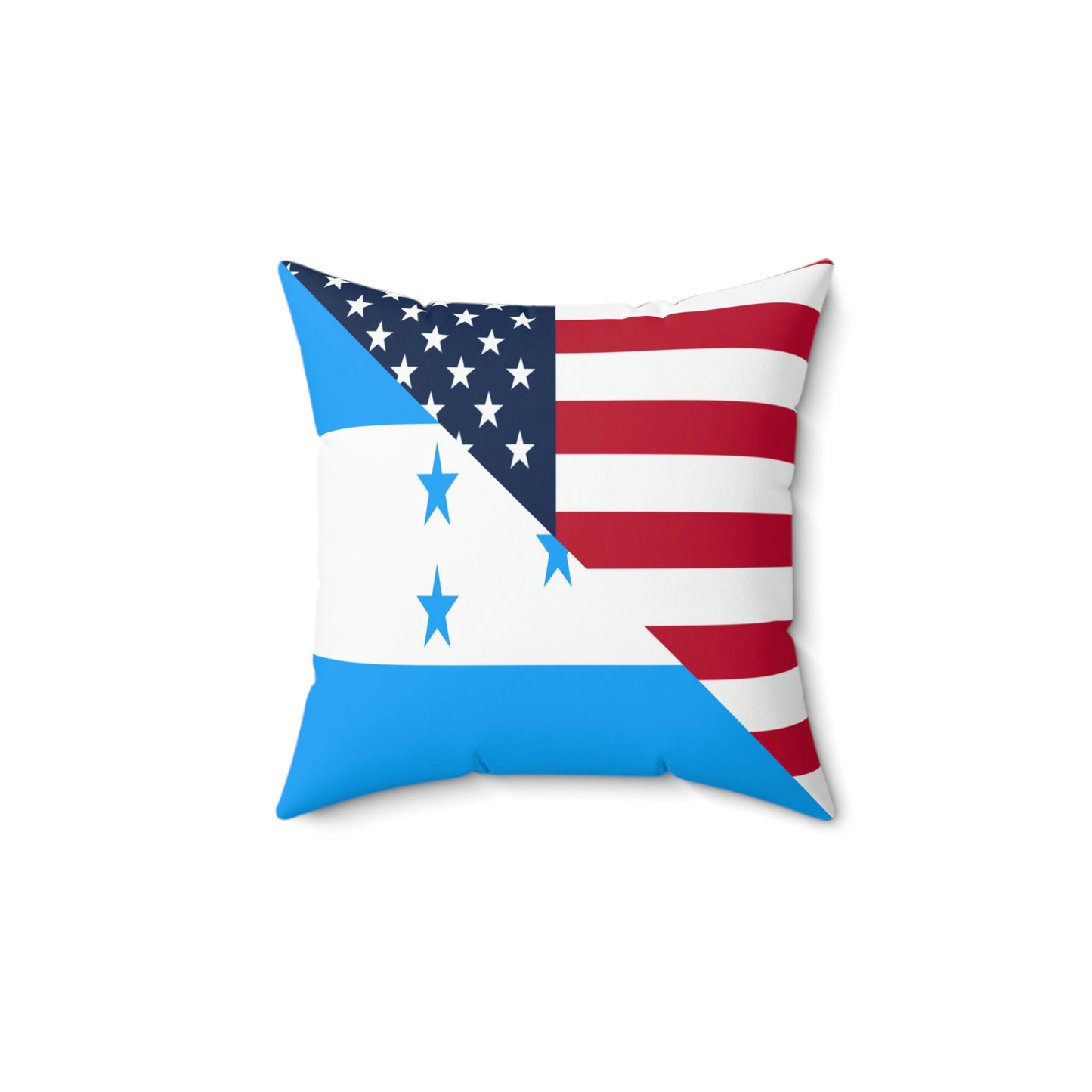 Honduras American Flag Half Honduran USA Spun Polyester Square Pillow