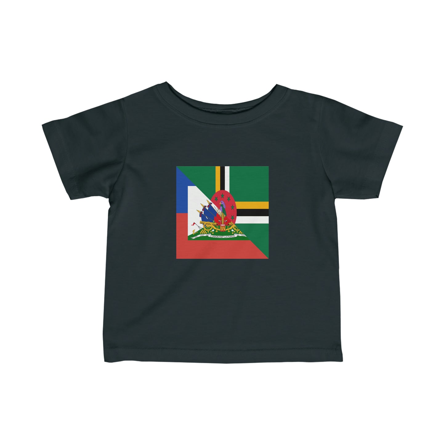 Infant Dominica Haiti Flag Dominican Haitian Toddler Tee Shirt