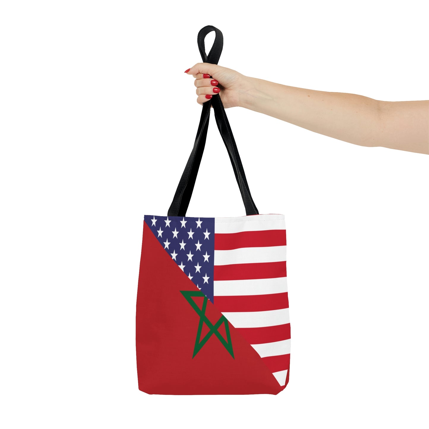 Moroccan American Flag Morocco USA Tote Bag | Shoulder Bag