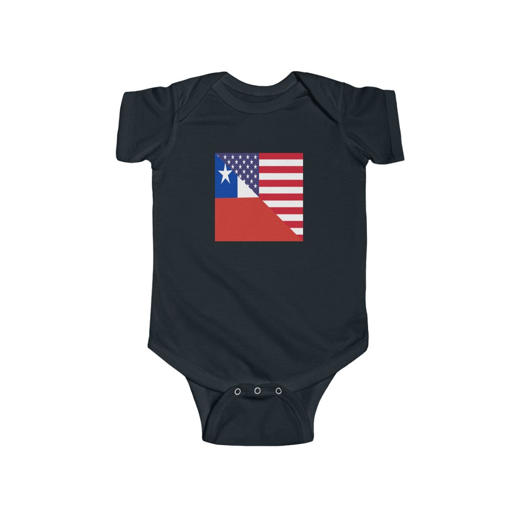 Chilean American Flag Baby Bodysuit | Unisex Chile USA Newborn Boy Girl