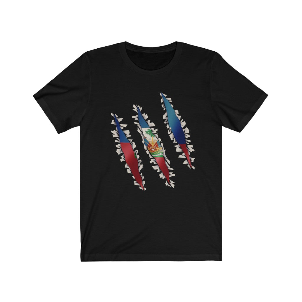 Slashed Haitian Flag Shirt | Haiti Tee Men Women Clothing