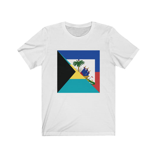 Half Haitian Bahamian Flag Tee | Haiti Bahamas Shirt