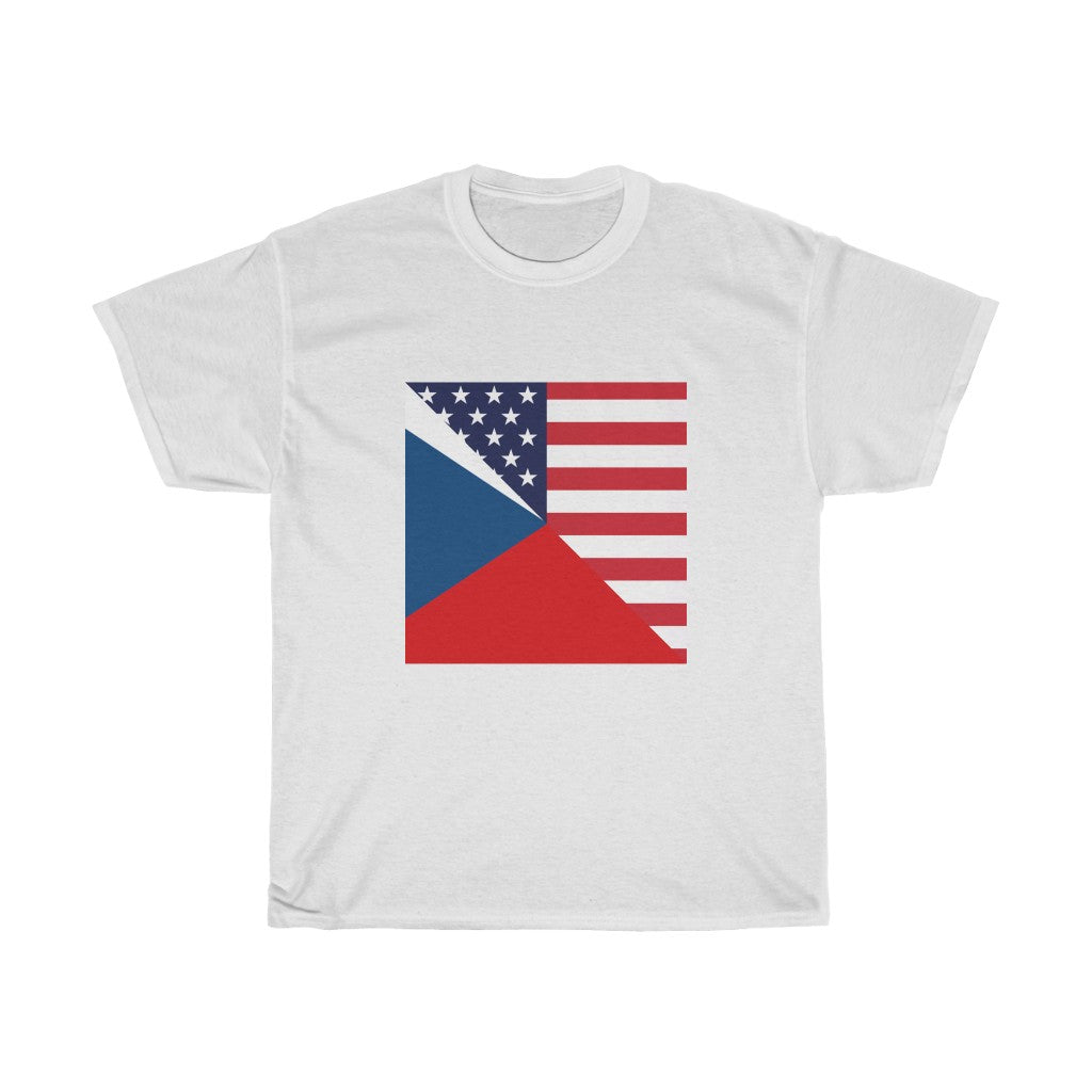 Czech Republic American Flag Tee | Unisex Czechia USA Shirt