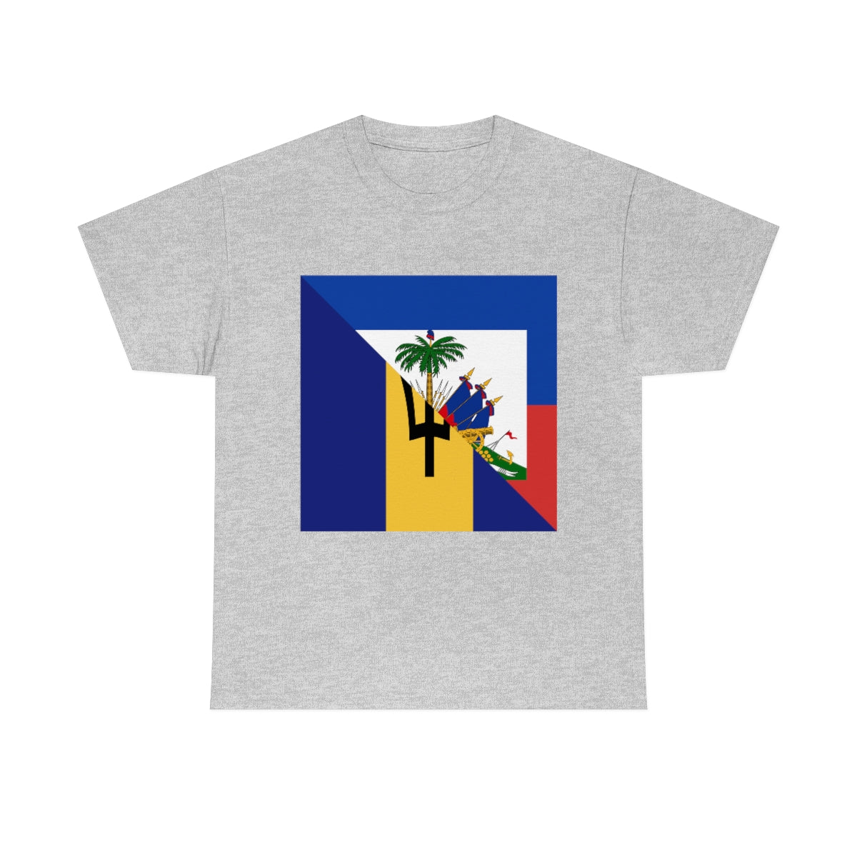 Haitian Bajan Flag Half Haiti Barbados T-Shirt | Unisex Tee Shirt