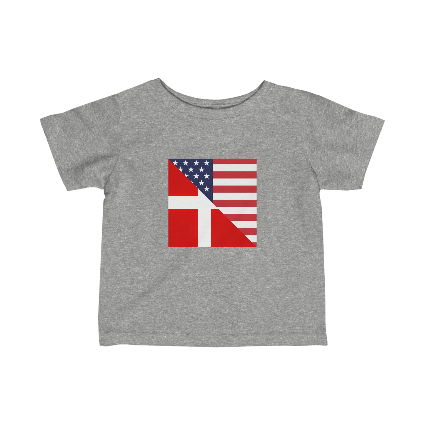 Infant Denmark American Flag Danes Danish USA Toddler Tee Shirt