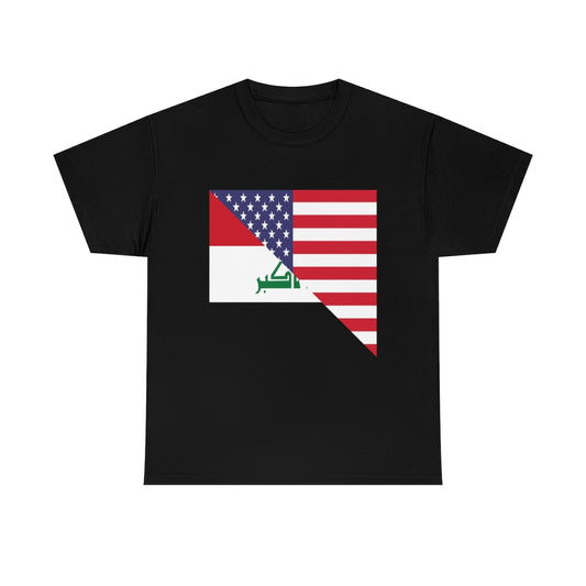 Iraq American Flag Tee Shirt | Unisex Iraqi USA Tshirt