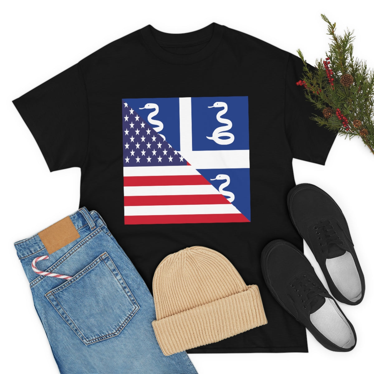 Martinique American Flag Half Martinician USA T-Shirt | Unisex Tee Shirt