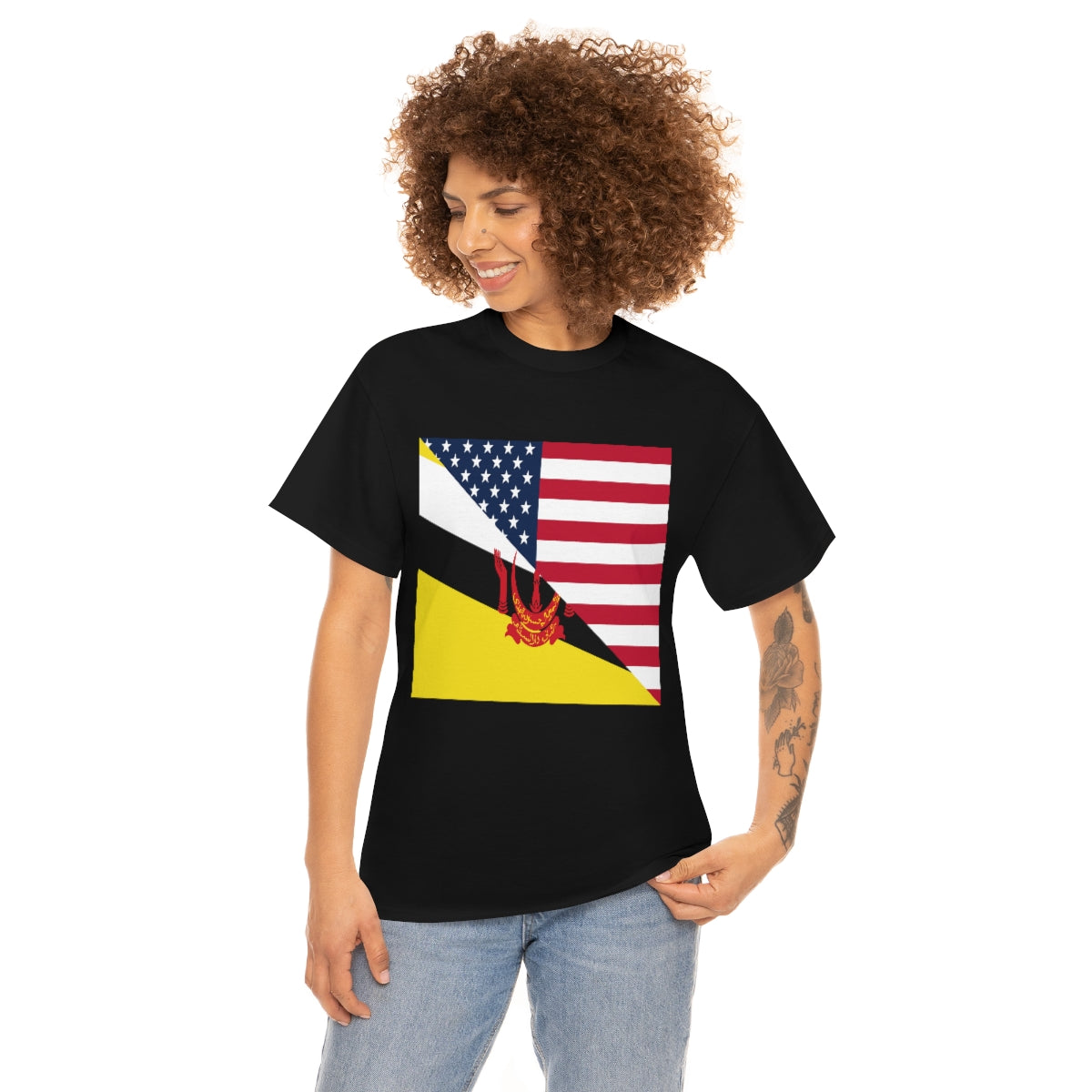 Brunei American Flag Half Bruneian USA T-Shirt | Unisex Tee Shirt