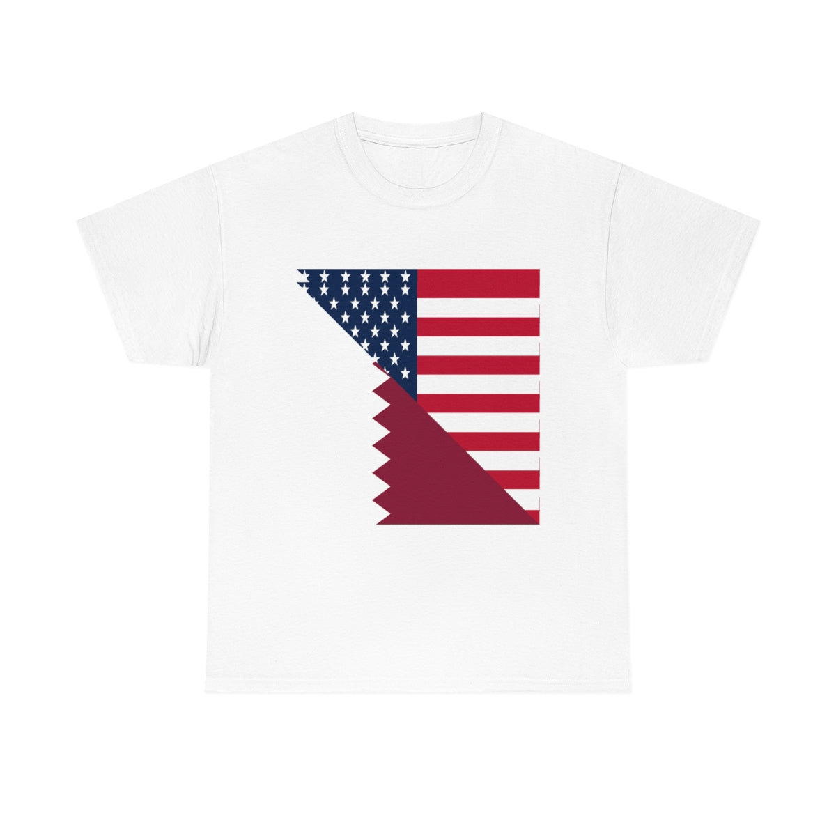 Qatar American Flag Half Qatari USA T-Shirt | Unisex Tee Shirt