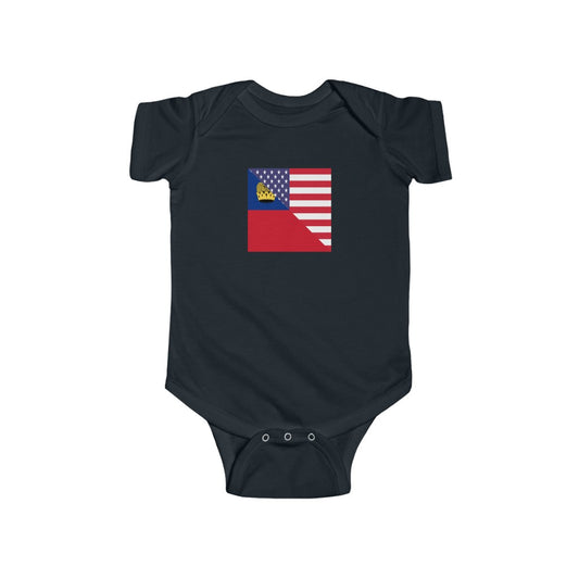 Liechtenstein American Flag Baby Bodysuit | USA Newborn Clothes