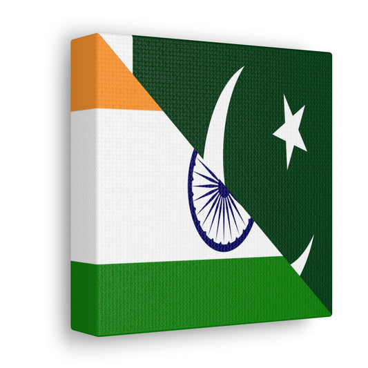 Pakistani Indian Flag Pakistan India Canvas Gallery Wraps | Wall Art