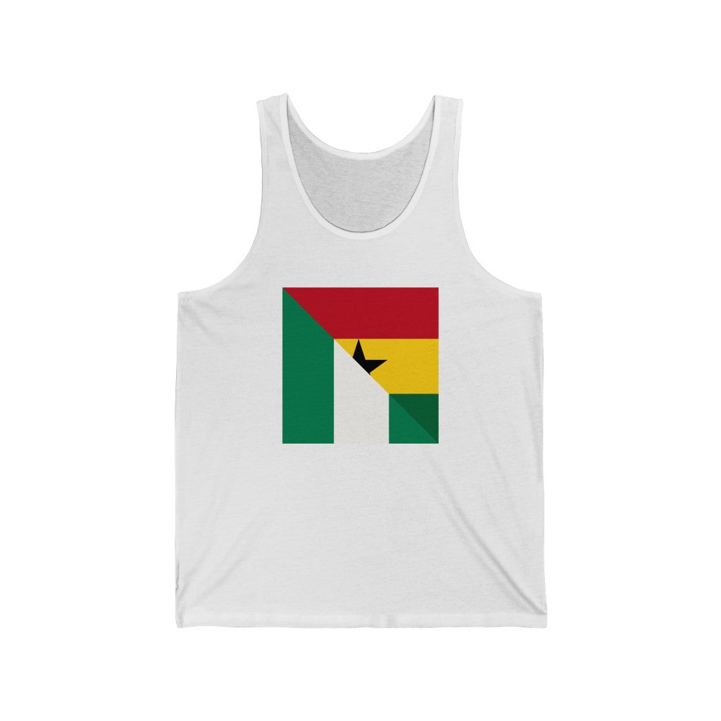 Half Ghanaian - Nigerian Flag Tank Top | Ghana Nigeria Men Women Apparel