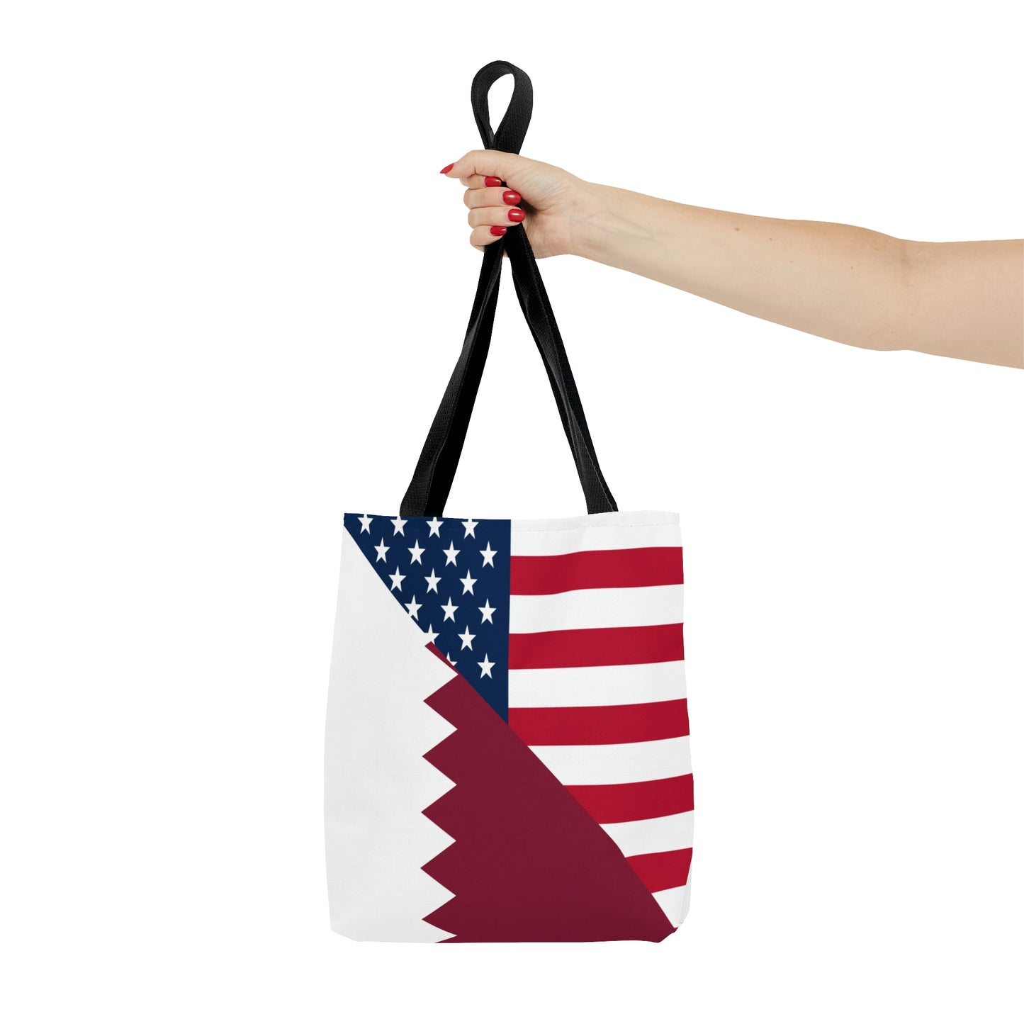 Qatar American Flag Half Qatari USA Tote Bag | Shoulder Bag