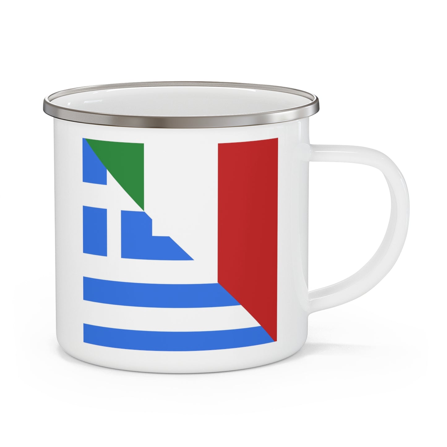 Greek Italian Flag Half Greece Italy 12oz Enamel Mug