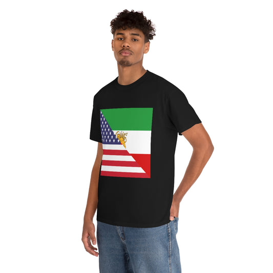 Old Iran American Flag Tee Shirt | Unisex Iranian USA Tshirt