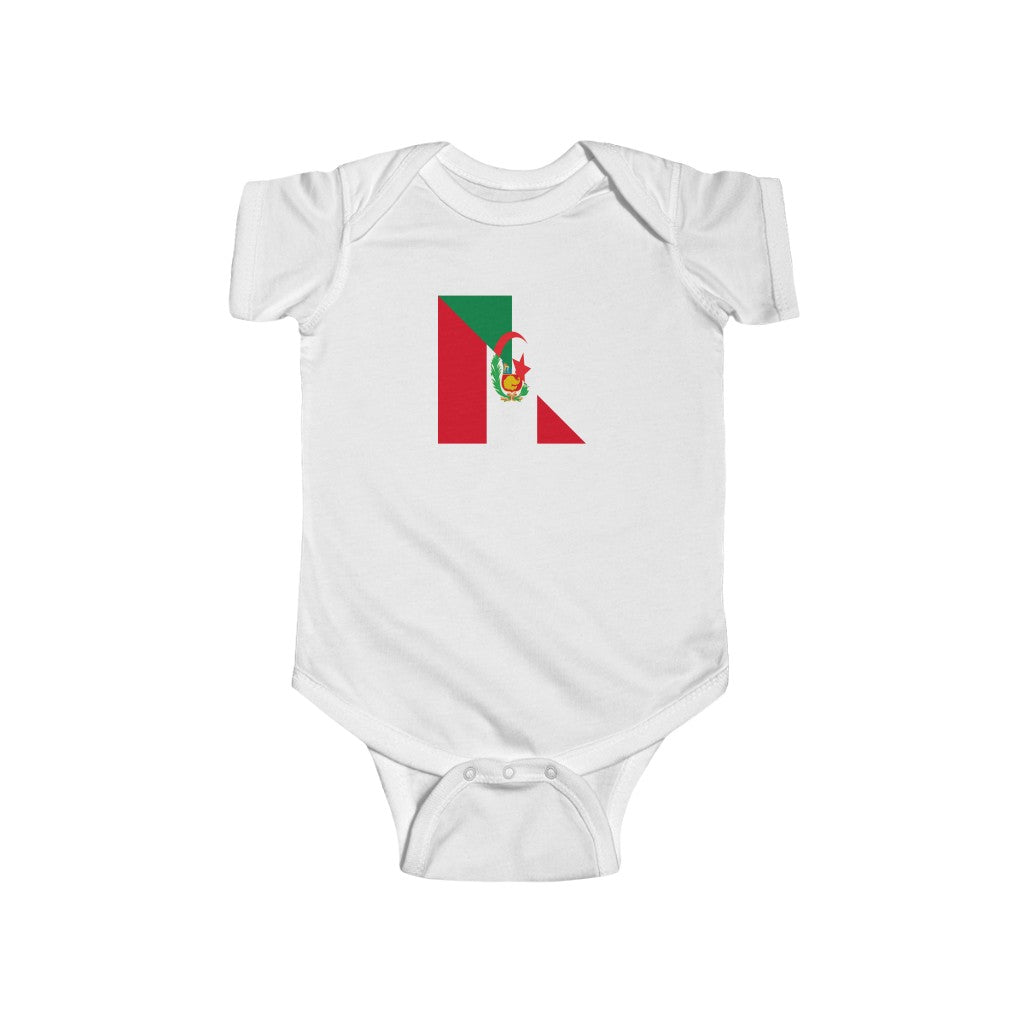 Peruvian Algerian Flag Baby Bodysuit | Algeria Peru Newborn Clothes