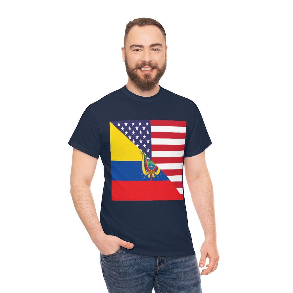 Ecuadorian American Flag Tee Shirt | Unisex Ecuador USA Tshirt