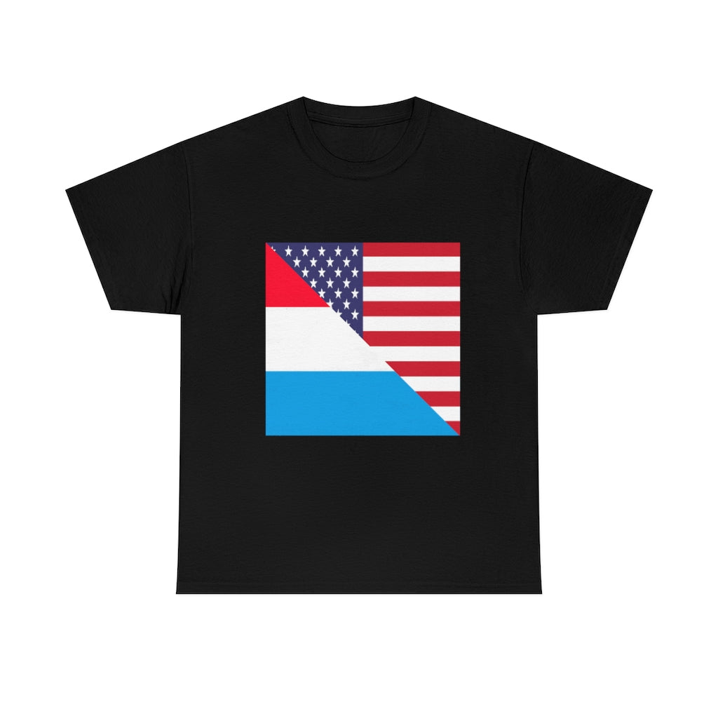 Luxembourg American Flag Unisex Tee Shirt | Luxembourger Tshirt