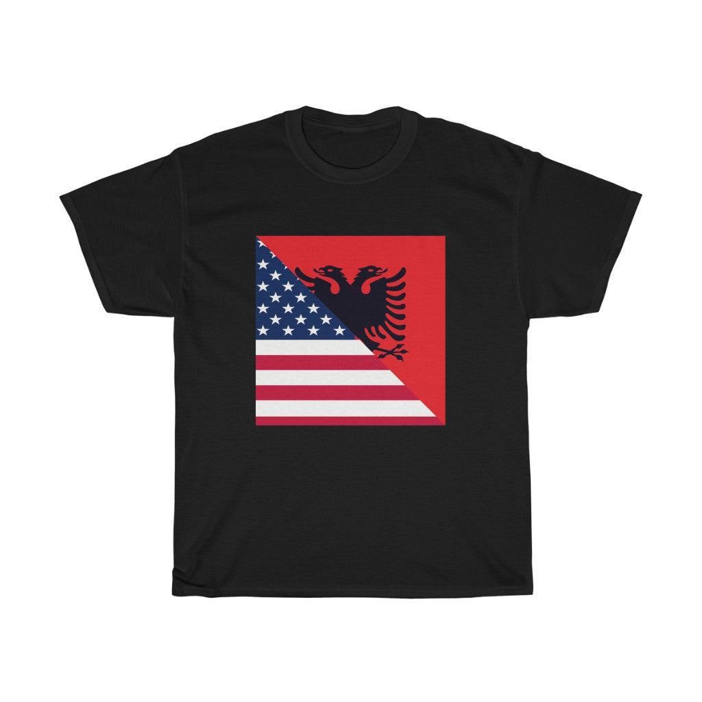 Albanian-American Flag T-Shirt | Unisex Albania USA Tee