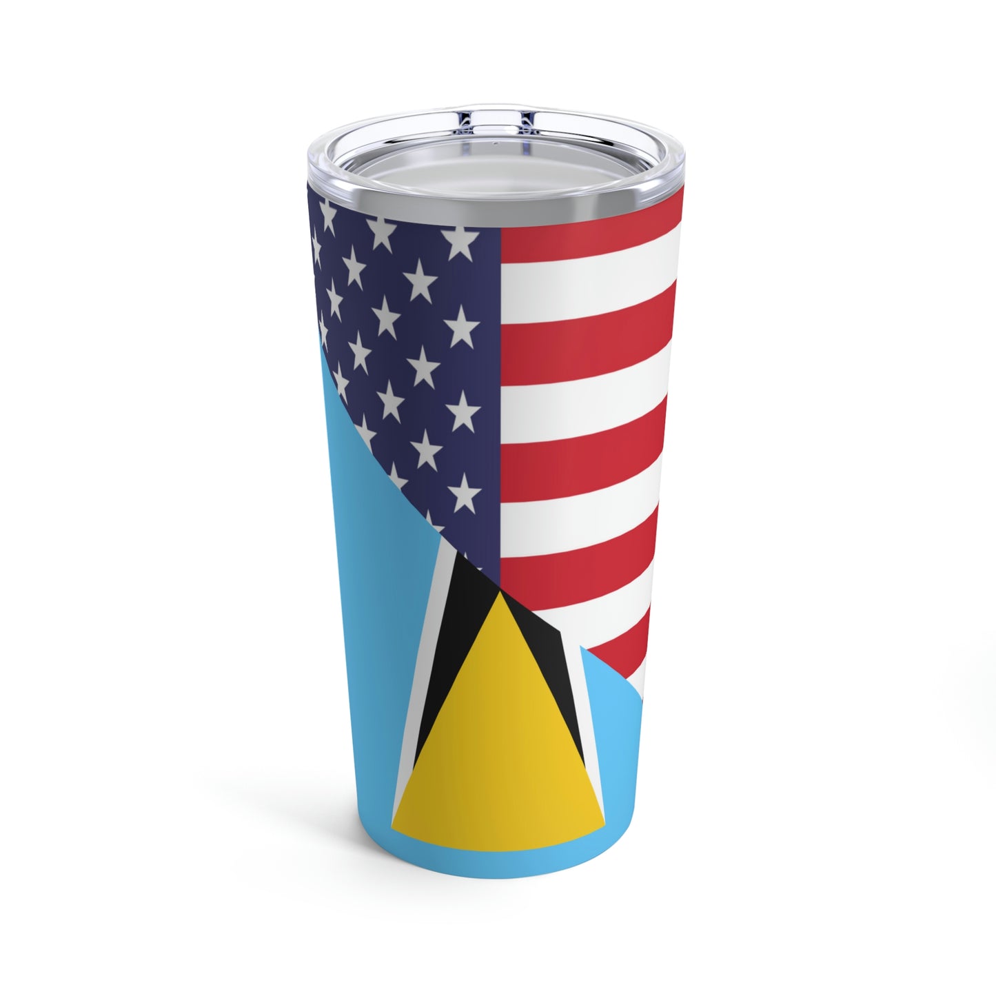 St Lucian American Flag St Lucia USA Tumbler 20oz