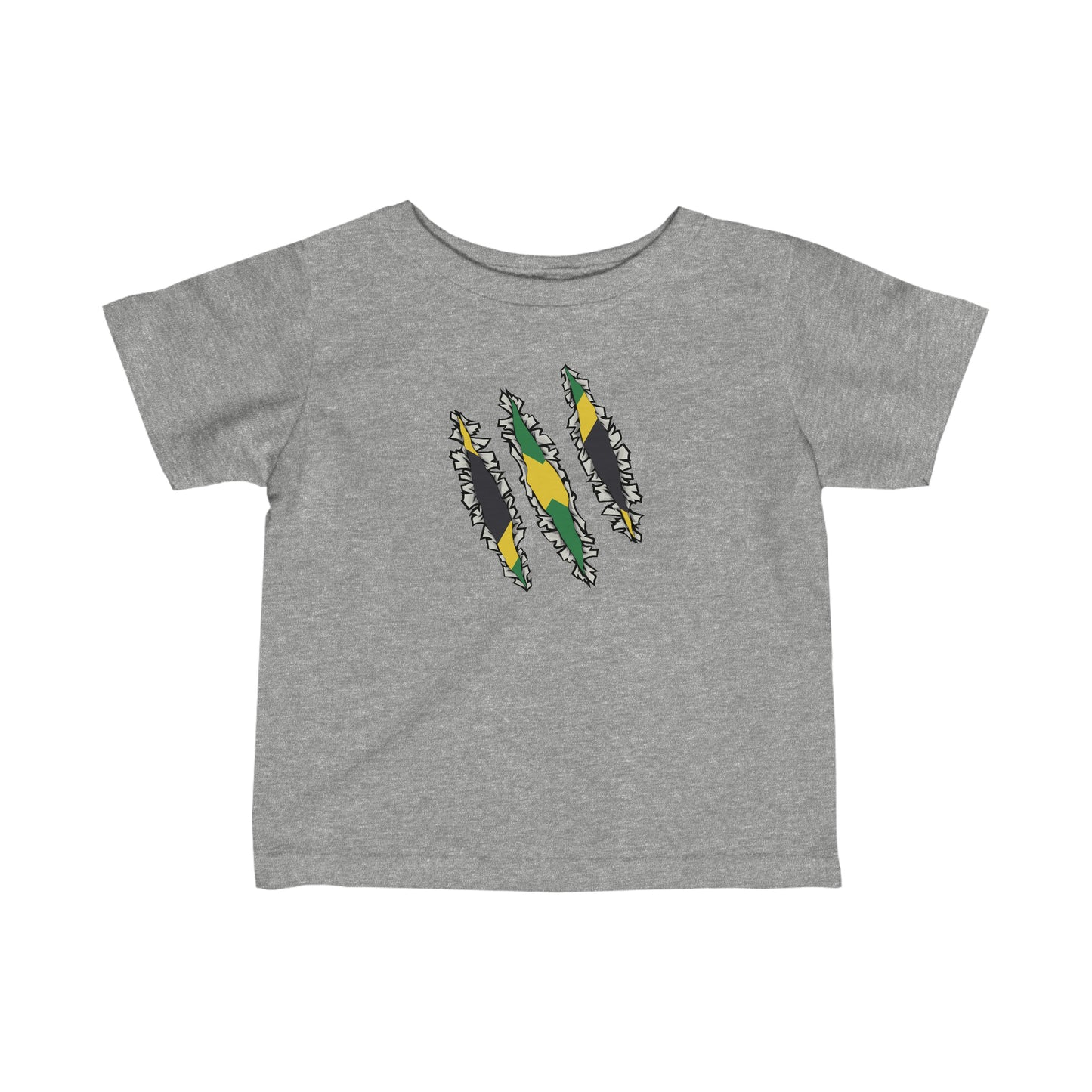 Infant Slashed Jamaican Flag | Jamaica Woman Toddler Tee Shirt