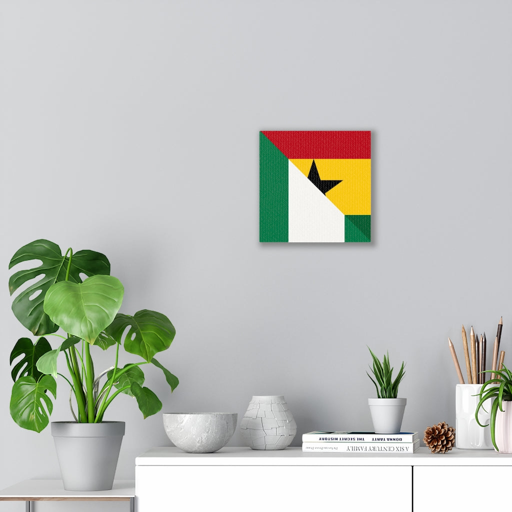 Nigerian Ghanaian Flag Canvas Gallery Wraps | Nigeria Ghana Naija