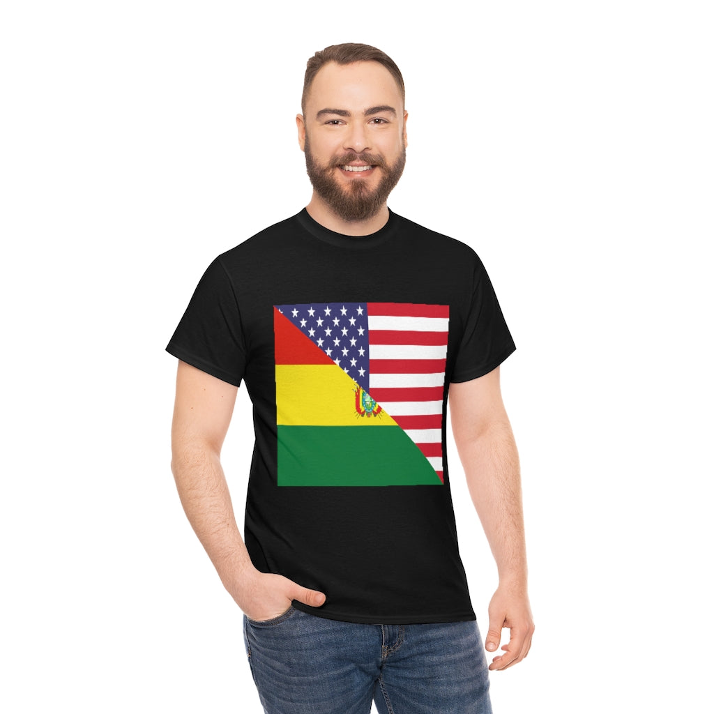 Bolivia American Flag Tee Shirt | Bolivian USA Tshirt