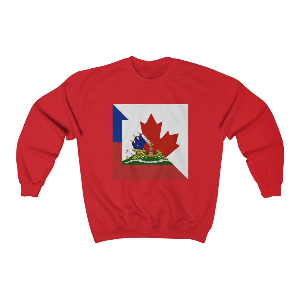 Half Haitian Canadian Flag Sweatshirt | Haiti Canada Sweater