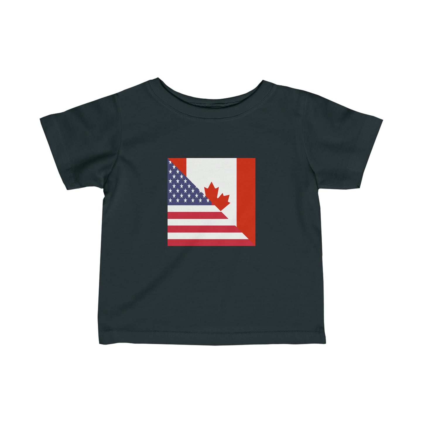 Infant Canadian American Flag Canada USA Toddler Tee Shirt