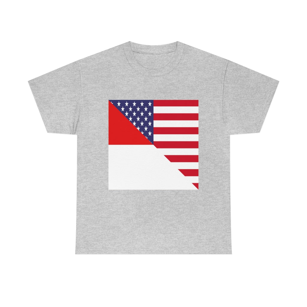 Indonesian American Flag Tee Shirt | Unisex Indonesia USA Tshirt