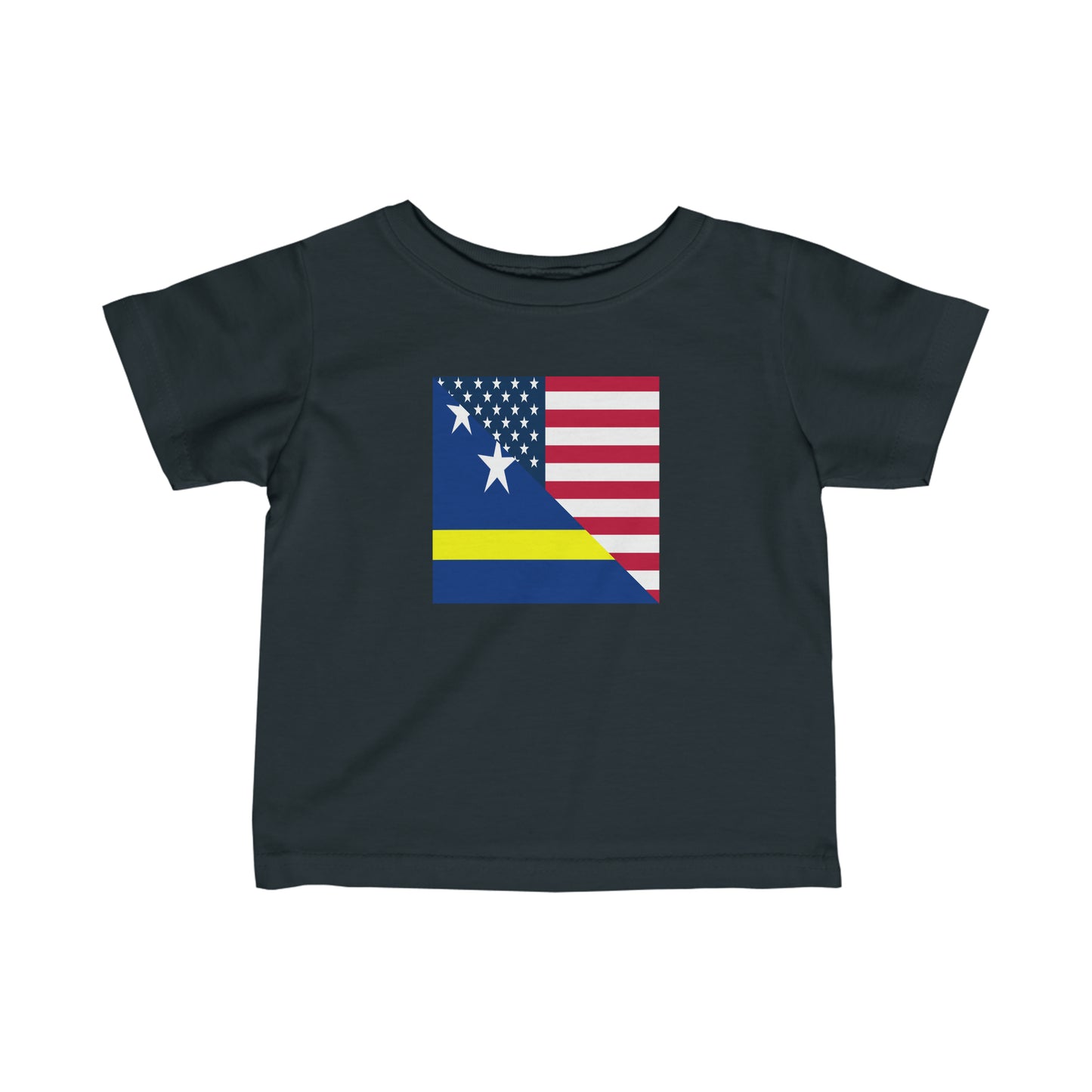 Infant Curacao American Flag Half Curacaoan USA Toddler Tee Shirt