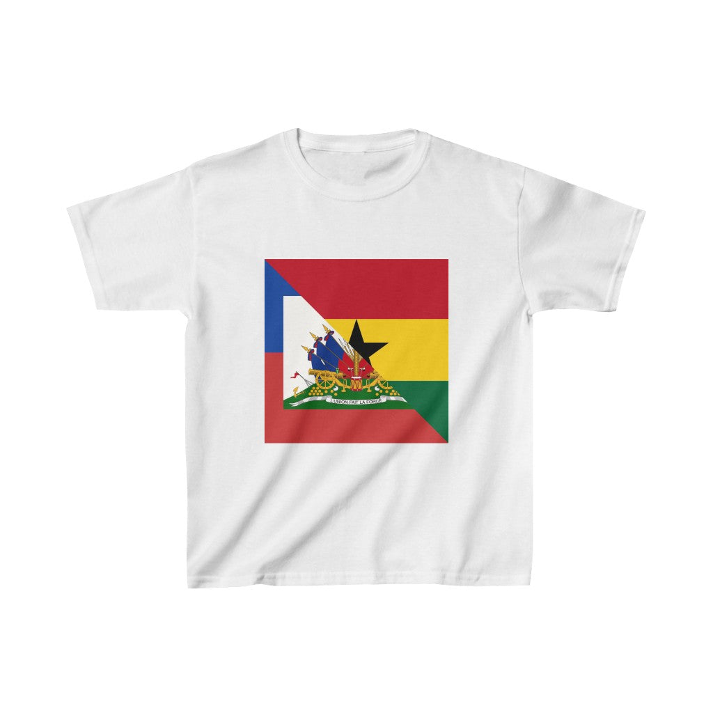 Kids Haitian Ghanaian Flag | Half Haiti Ghana T-Shirt | Unisex Tee Shirt