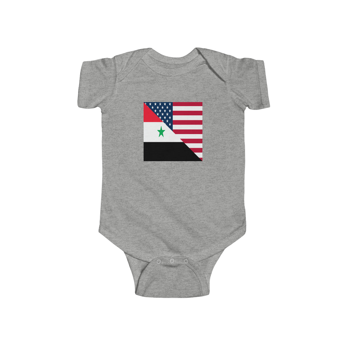 Syrian American Flag Half Syria USA Baby Bodysuit | Newborn Boy Girl