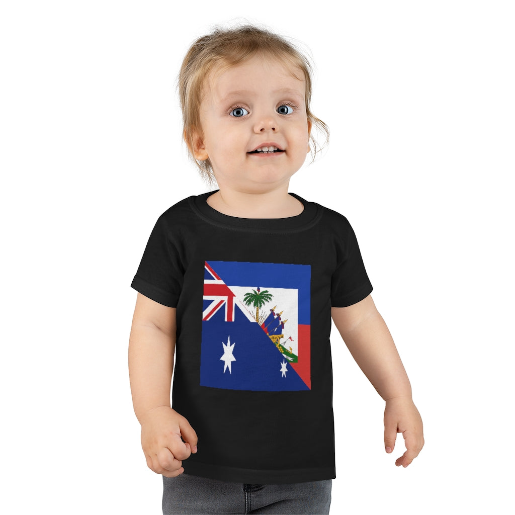 Toddler Australian Haitian Flag T-Shirt | Austrlia Haiti Boy Girl Shirt