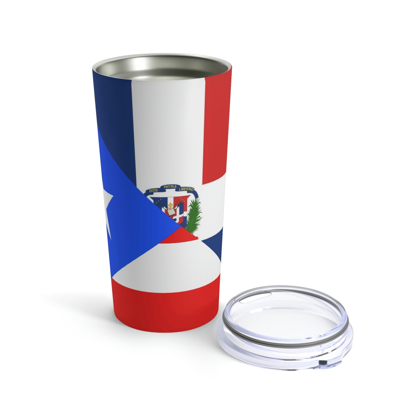 Puerto Rican Dominican Republic Flag Half PR DR Tumbler 20oz