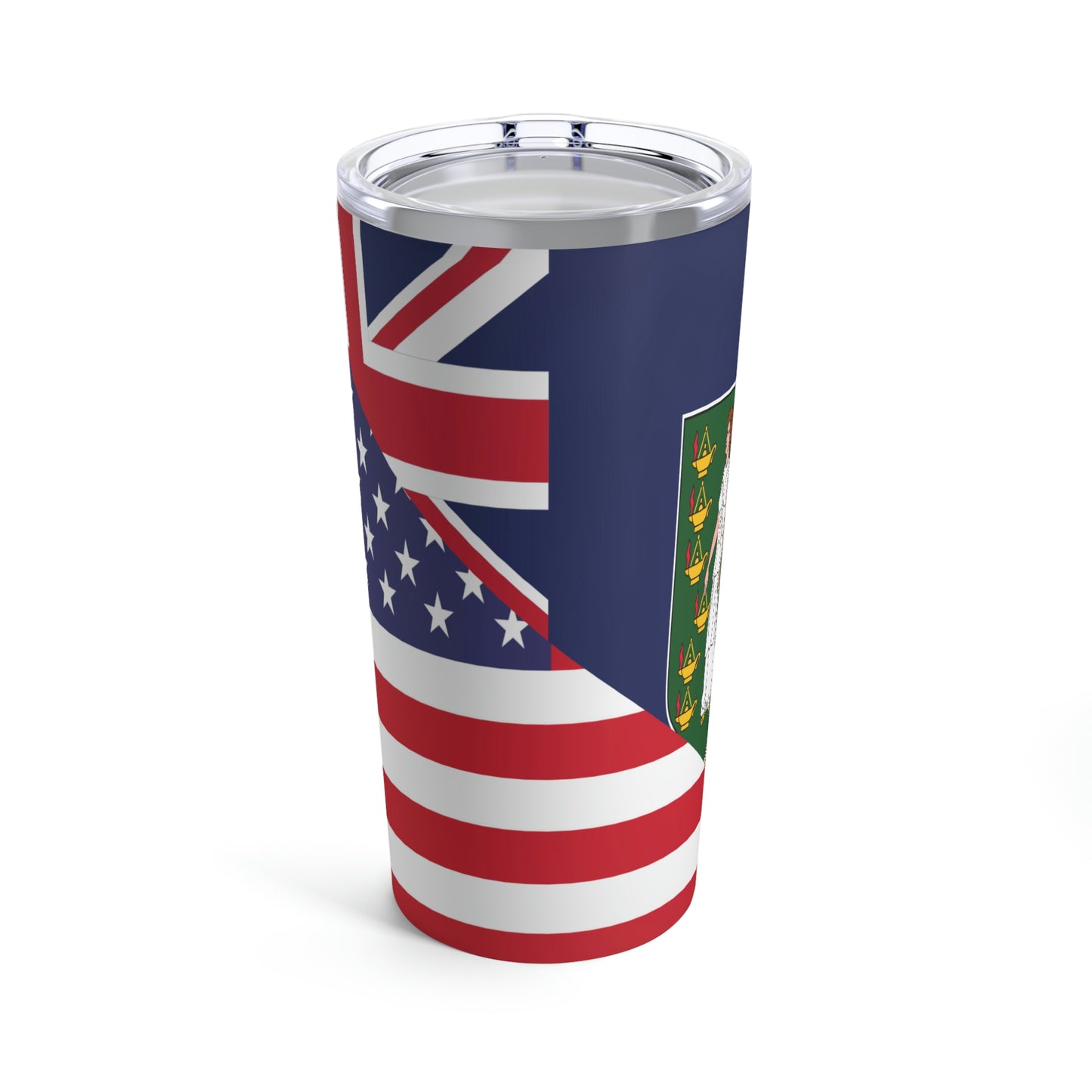 British Vigin Islands American Flag Half Islanders USA Tumbler 20oz