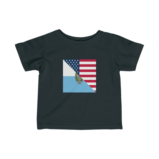 Infant San Marino American Flag Half Sammarinese USA Toddler Tee Shirt