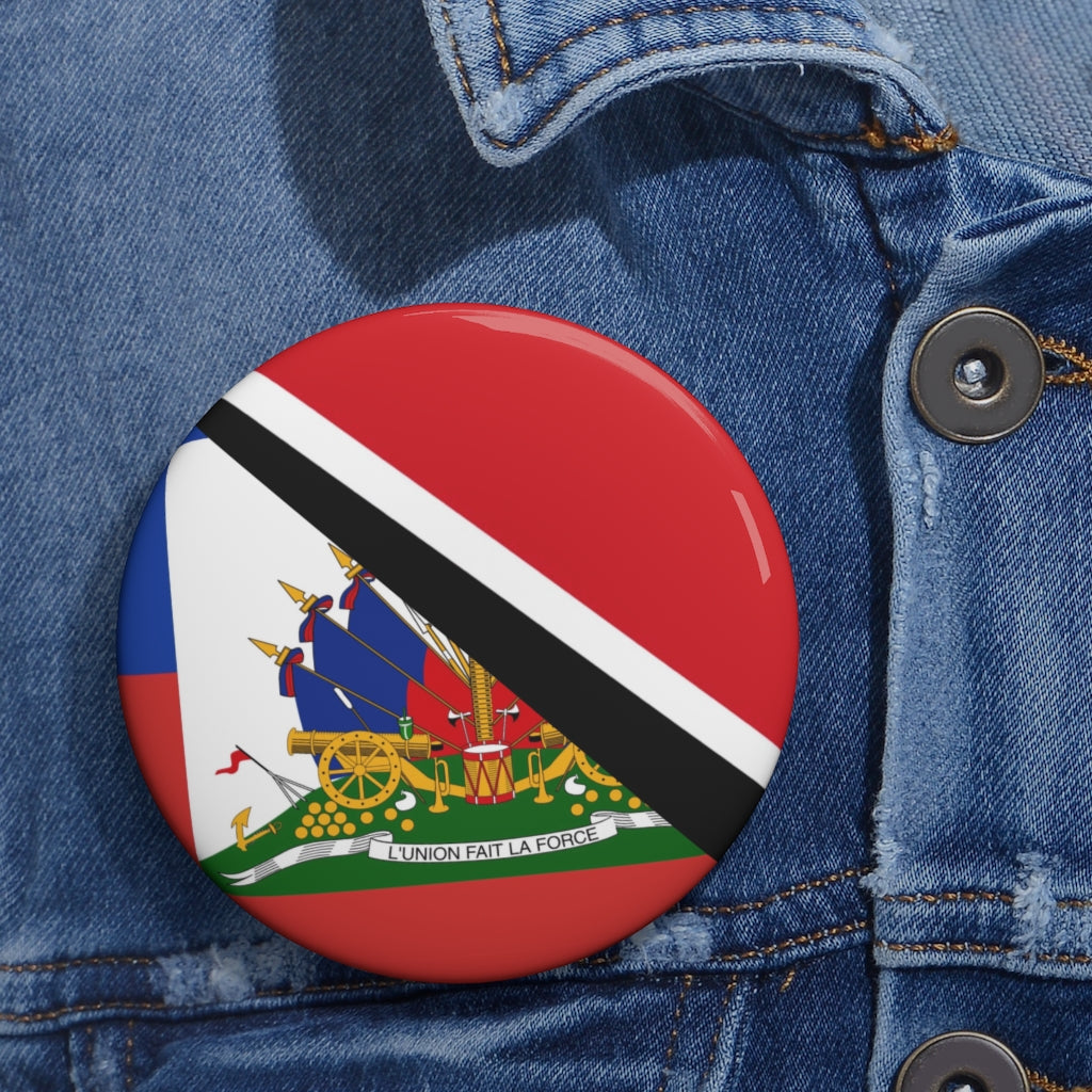 Trinidadian Haitian Flag Pin Button | Trinidad Haiti