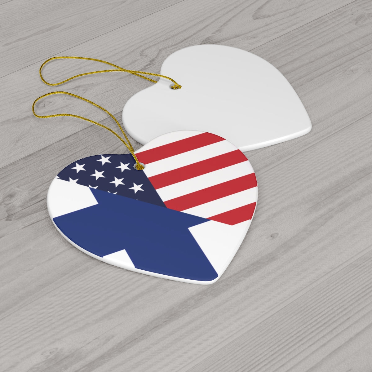 Finnish American Flag Ceramic Ornaments | Finland USA Holiday Christmas Tree