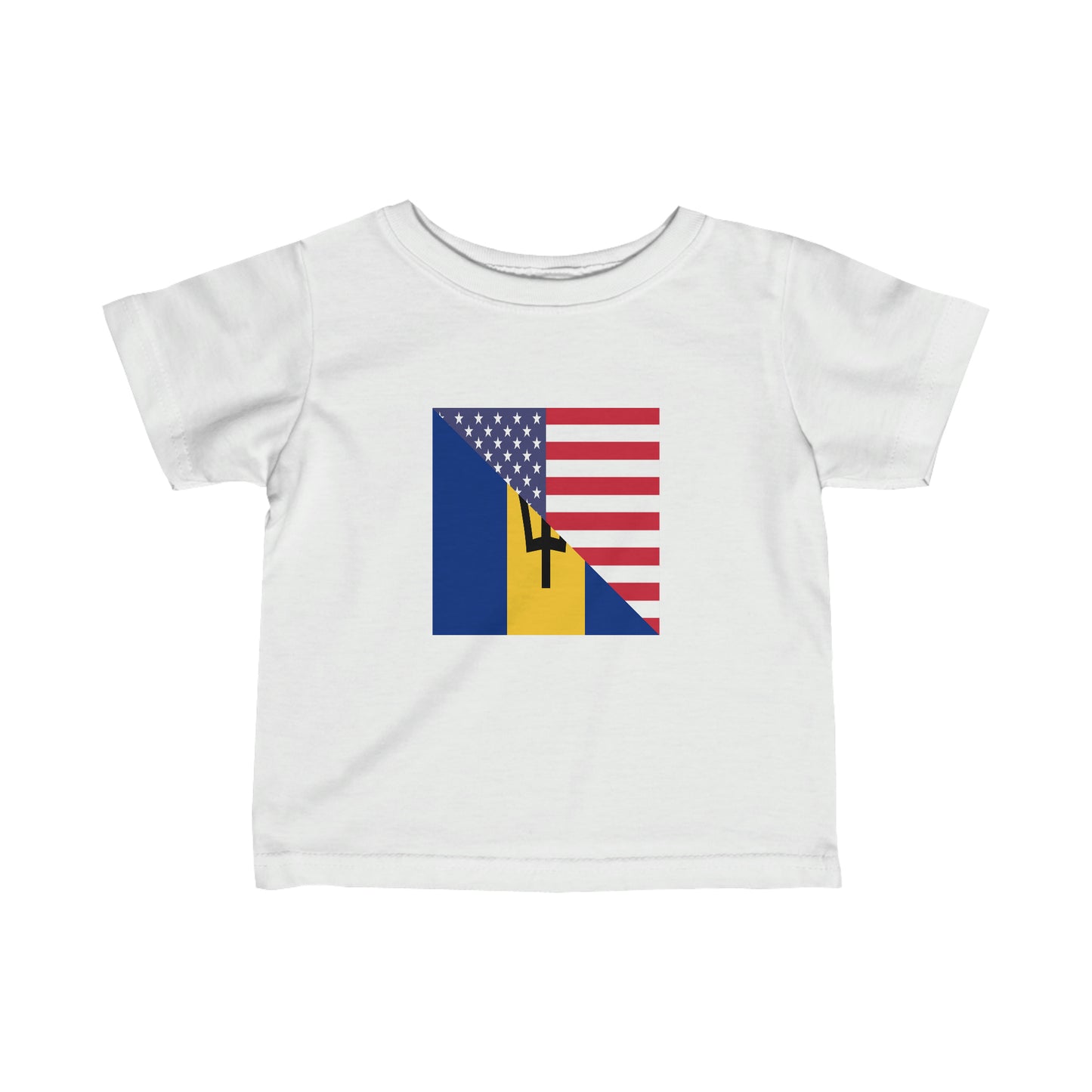 Infant Bajan American Flag Barbados USA Toddler Tee Shirt