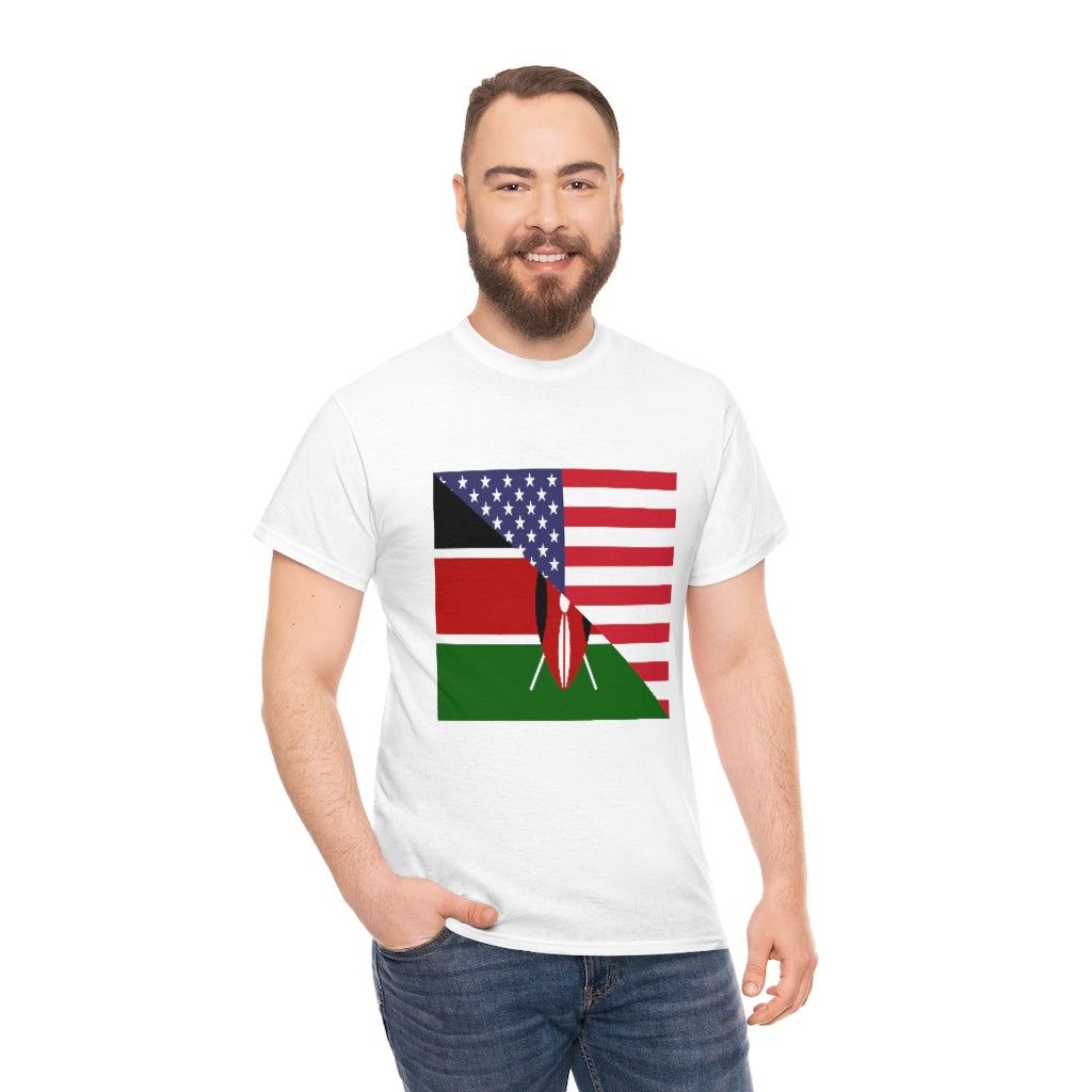 Kenyan American Flag Tee Shirt | Kenya USA Tshirt