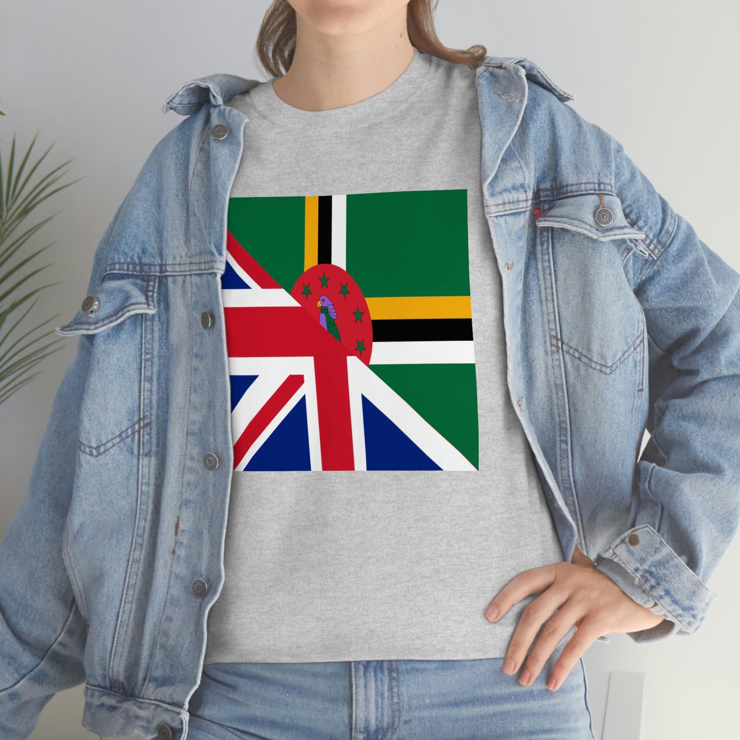 UK Union Jack Dominica Flag Half Dominican United Kingdom T-Shirt | Unisex Tee Shirt