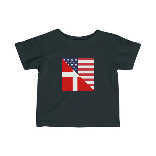 Infant Denmark American Flag Danes Danish USA Toddler Tee Shirt