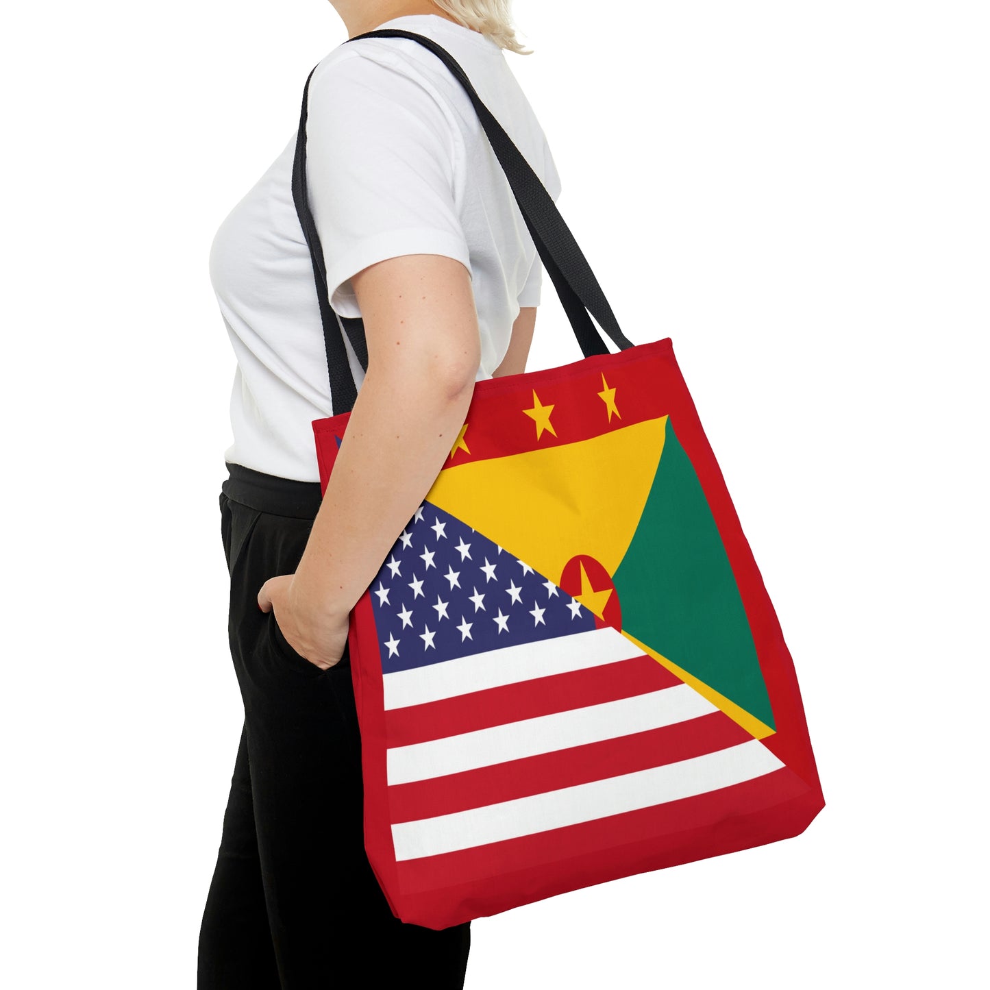 Grenadan American Flag Half Grenada USA Tote Bag | Shoulder Bag