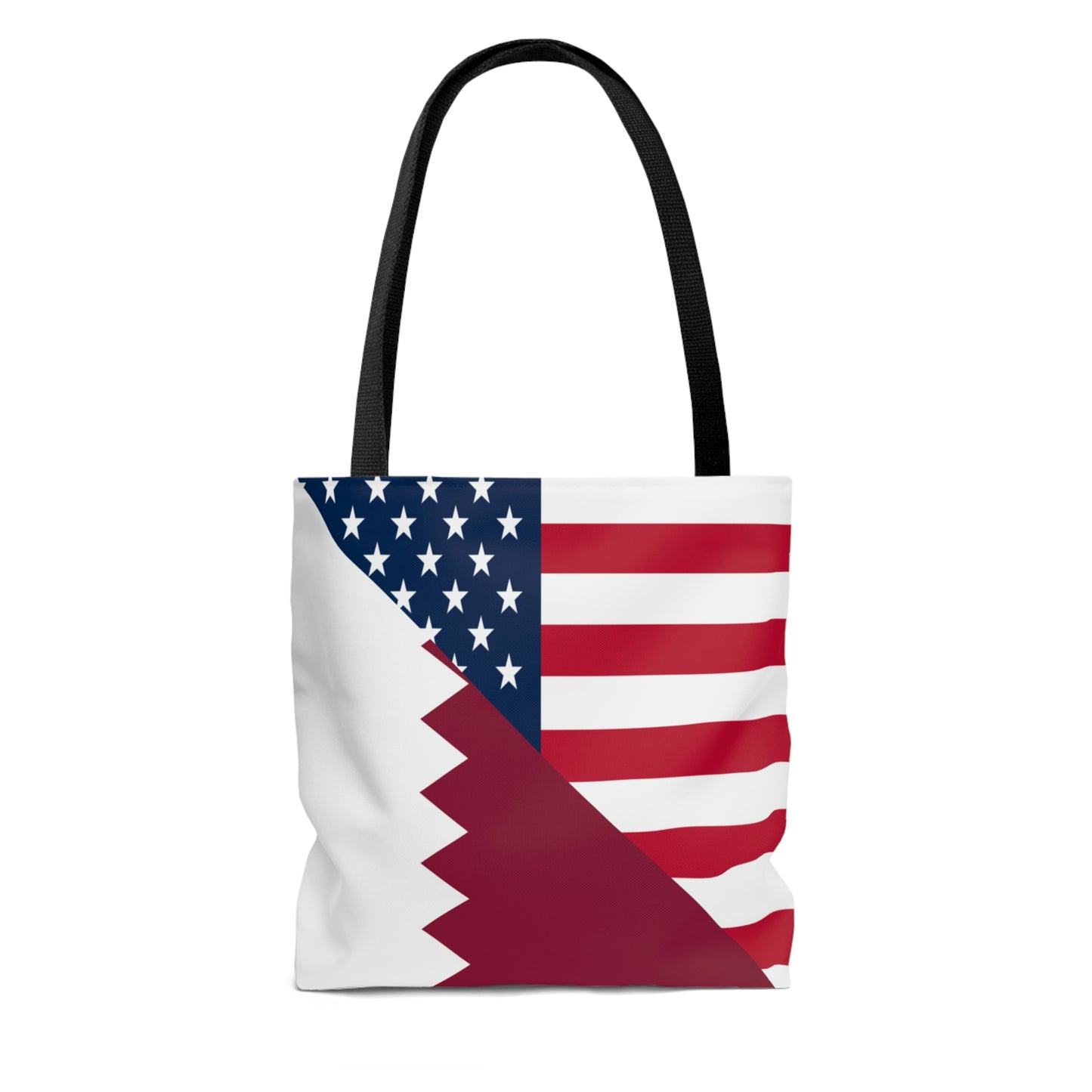 Qatar American Flag Half Qatari USA Tote Bag | Shoulder Bag