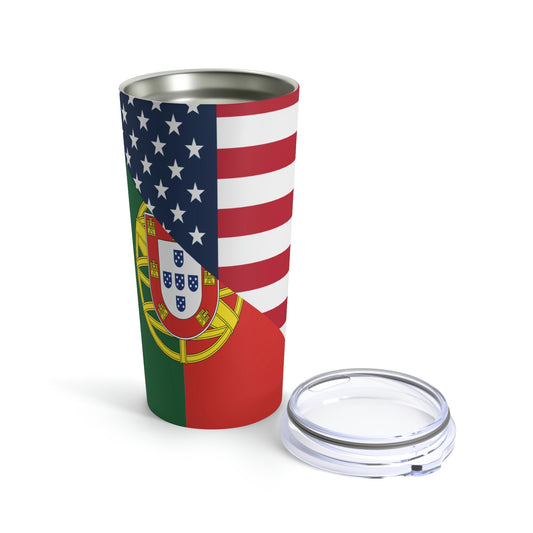 Portugal American Flag Half Portuguese USA Tumbler 20oz