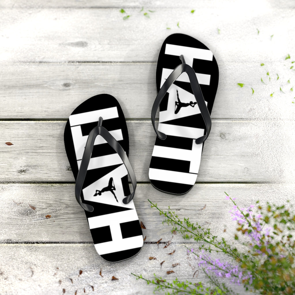 Haiti Black & White Flip Flops | Haitian Summer Sandals