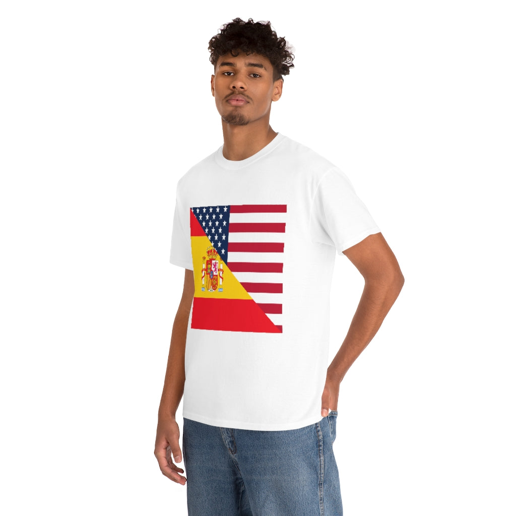 Spain American Flag Tee Shirt | Unisex Spanish USA Tshirt