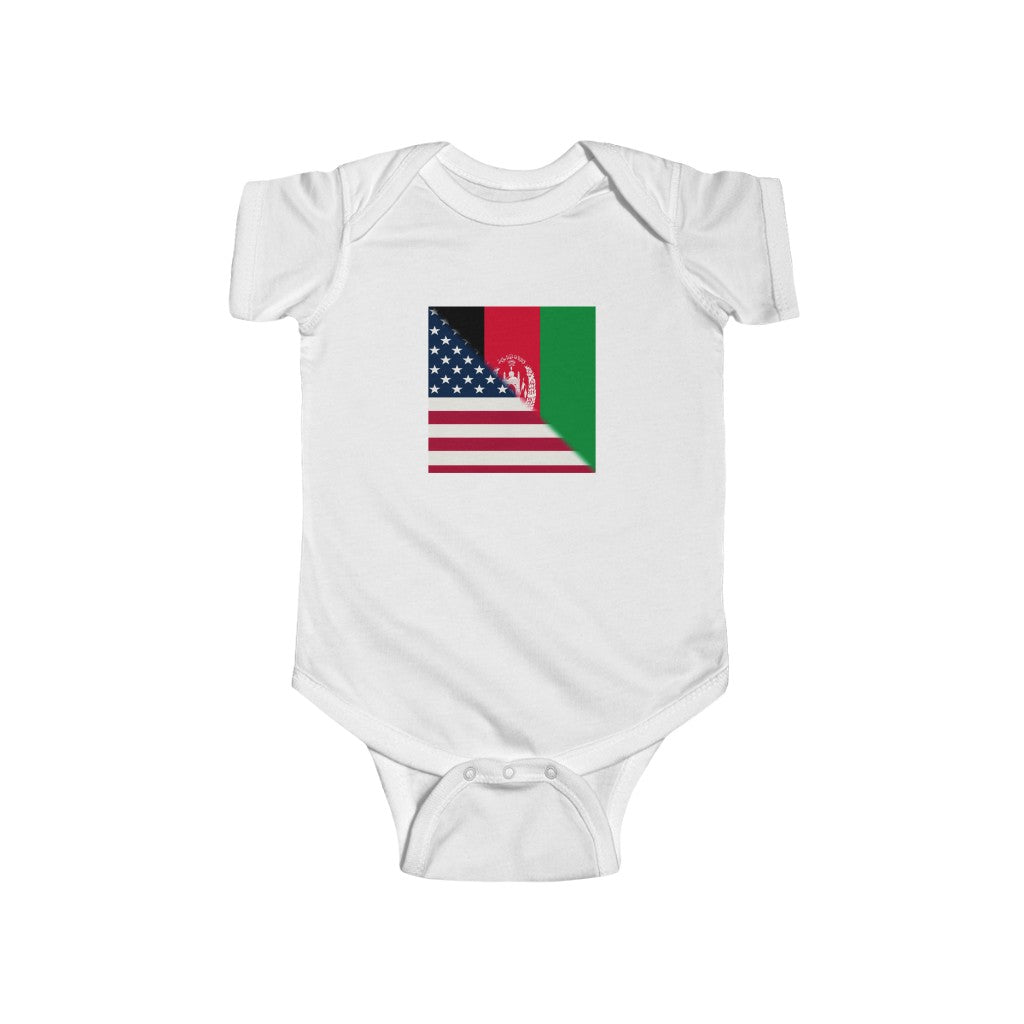 Afghanistan US Flag Baby Bodysuit | Afghan Baby Boy Girl Clothes