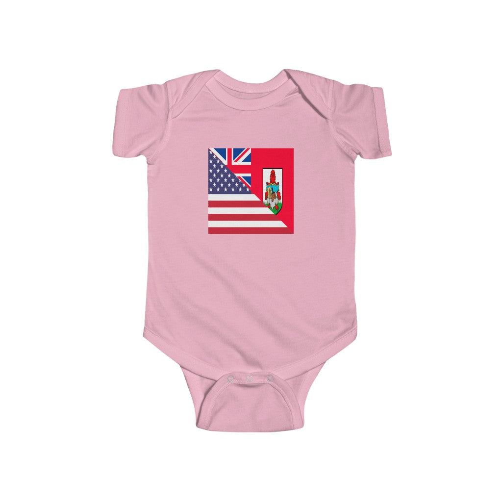 Bermudan American Flag Baby Bodysuit | Bermuda USA Newborn Boy Girl